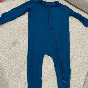 Posh peanut 3-6 month blue zipper pajama
